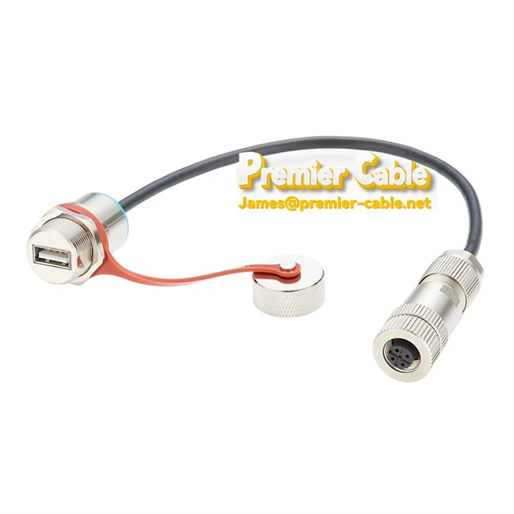 M12 To USB Industrial Automation Cable