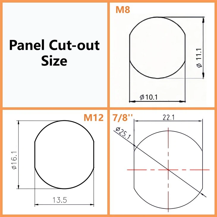 Panel Feedthrough Connector M8 M12 7/8'' best