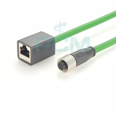 สายต่อตรงแบบ M12 D Code 4 พิน สำหรับ RJ45 Profinet