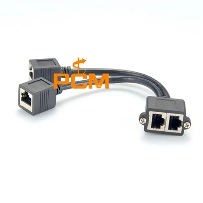 Ethernet RJ45 สายเคเบิลติดตั้งแผงหญิงคู่ที่วางซ้อนกันได้